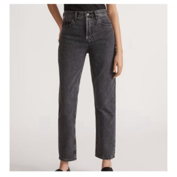 Everlane 90's Cheeky Jean 26 Ankle Black Wash Button Fly Denim - Picture 1 of 9